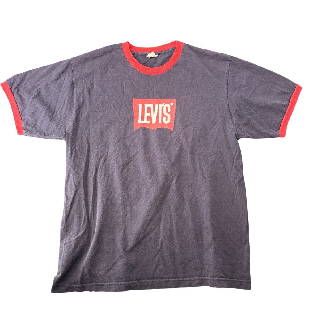 Vintage Y2K Levi's Red Tab Flag 501 Ringer T Shirt Men's Large Skater Indie